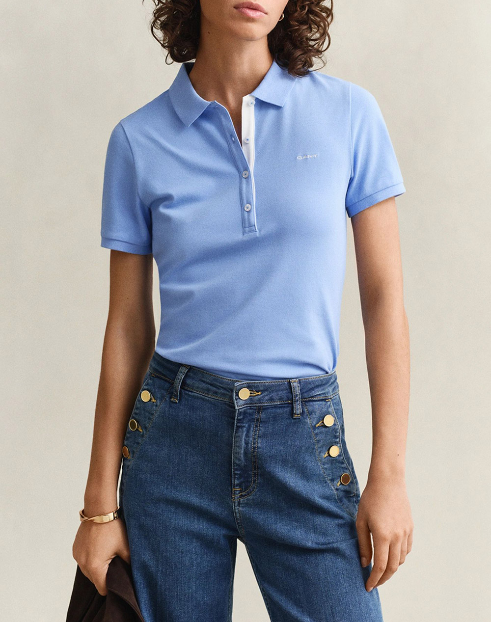 GANT ΜΠΛΟΥΖΑ ΚΜ SLIM CONTRAST COLOR SS PIQUE POLO 3GW4201474-424 LightBlue