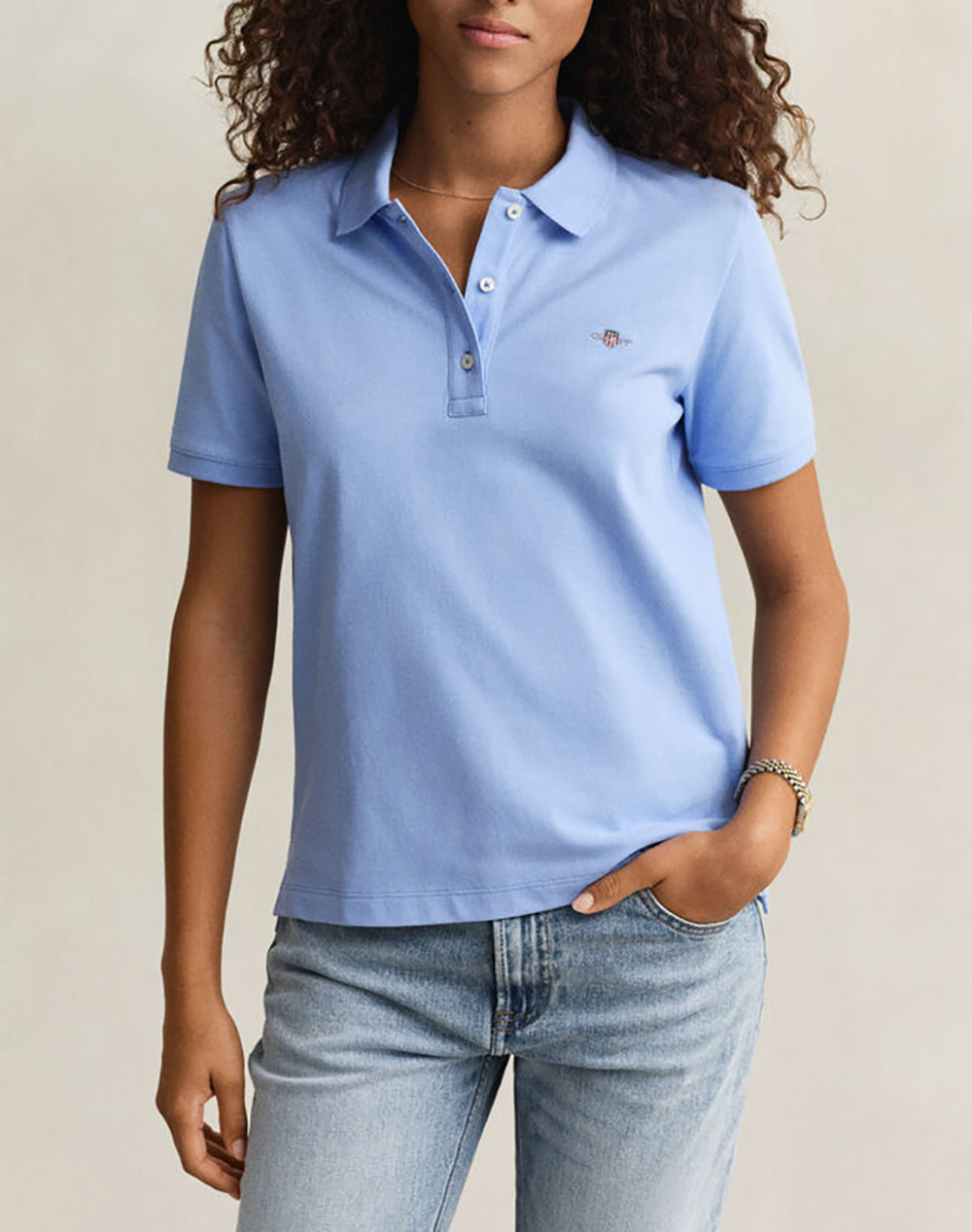 GANT ΜΠΛΟΥΖΑ ΚΜ REG SHIELD SS PIQUE POLO REG SHIELD SS PIQUE POLO 3GW4201489-424 SkyBlue