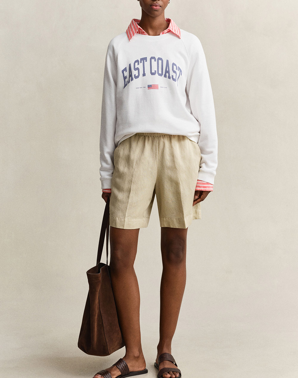 Gant Φούτερ Μμ Graphic Print C-Neck Sweat 3Gw4201454-110 White Γυναικεία ρούχα μπλούζες φούτερ Politikos Shop Πολιτικός