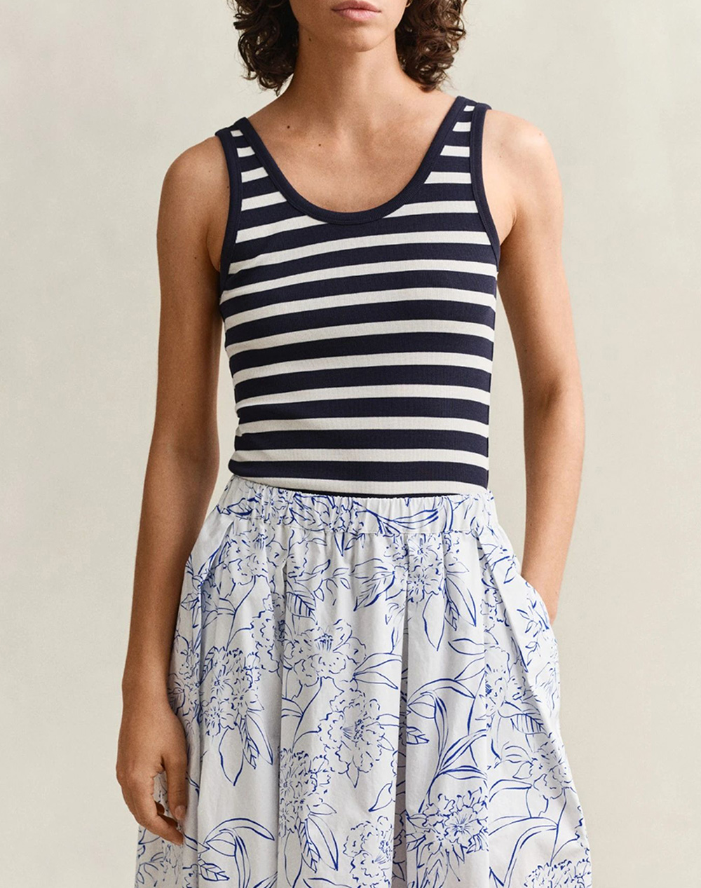 GANT ΜΠΛΟΥΖΑ ΧΜ STRIPED RIBBED TANK TOP 3GW4201442-433 DarkBlue
