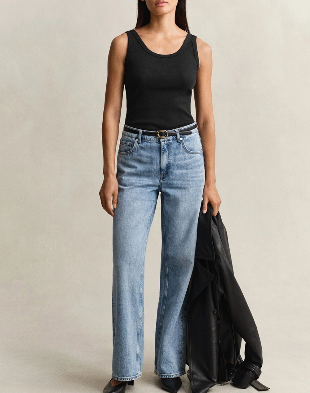 Gant Μπλούζα Χμ Slim Ribbed Tank Top 3Gw4201409-5 Black Γυναικεία ρούχα μπλούζες Τοπ Κορμακια Politikos Shop Πολιτικός