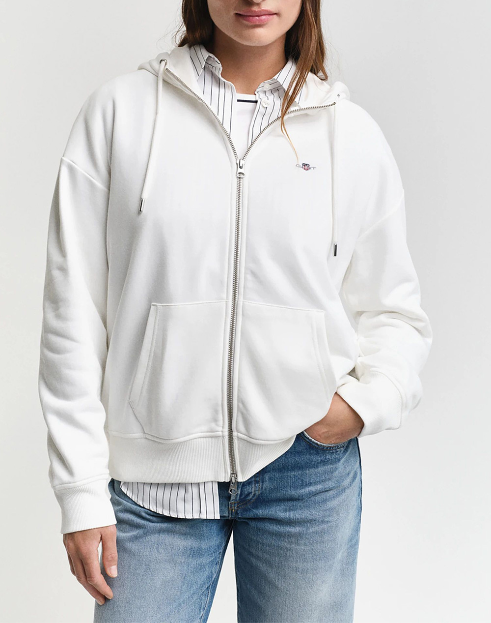 GANT ΖΑΚΕΤΑ ΦΟΥΤΕΡ SHIELD ZIP HOODIE 3GW4201412-113 OffWhite