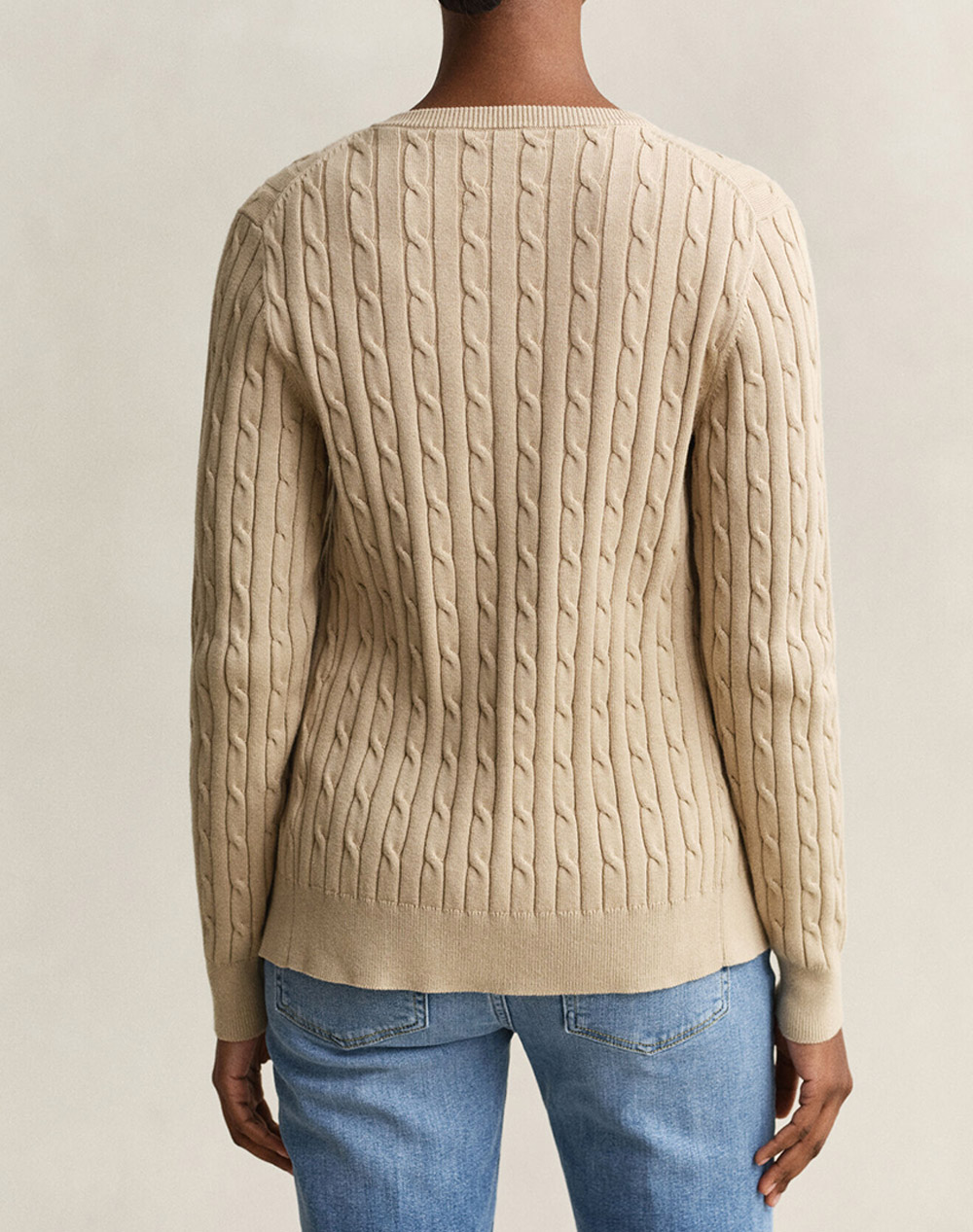 GANT GANT ΖΑΚΕΤΑ ΠΛΕΚΤΗ STRETCH COTTON CABLE CARDIGAN 3GW4800103-200 Biege - 2