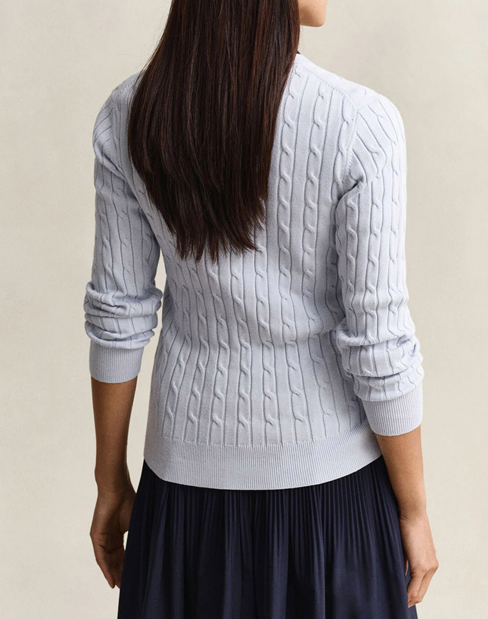 GANT GANT ΖΑΚΕΤΑ ΠΛΕΚΤΗ STRETCH COTTON CABLE CARDIGAN 3GW4800103-455 LightBlue - 2