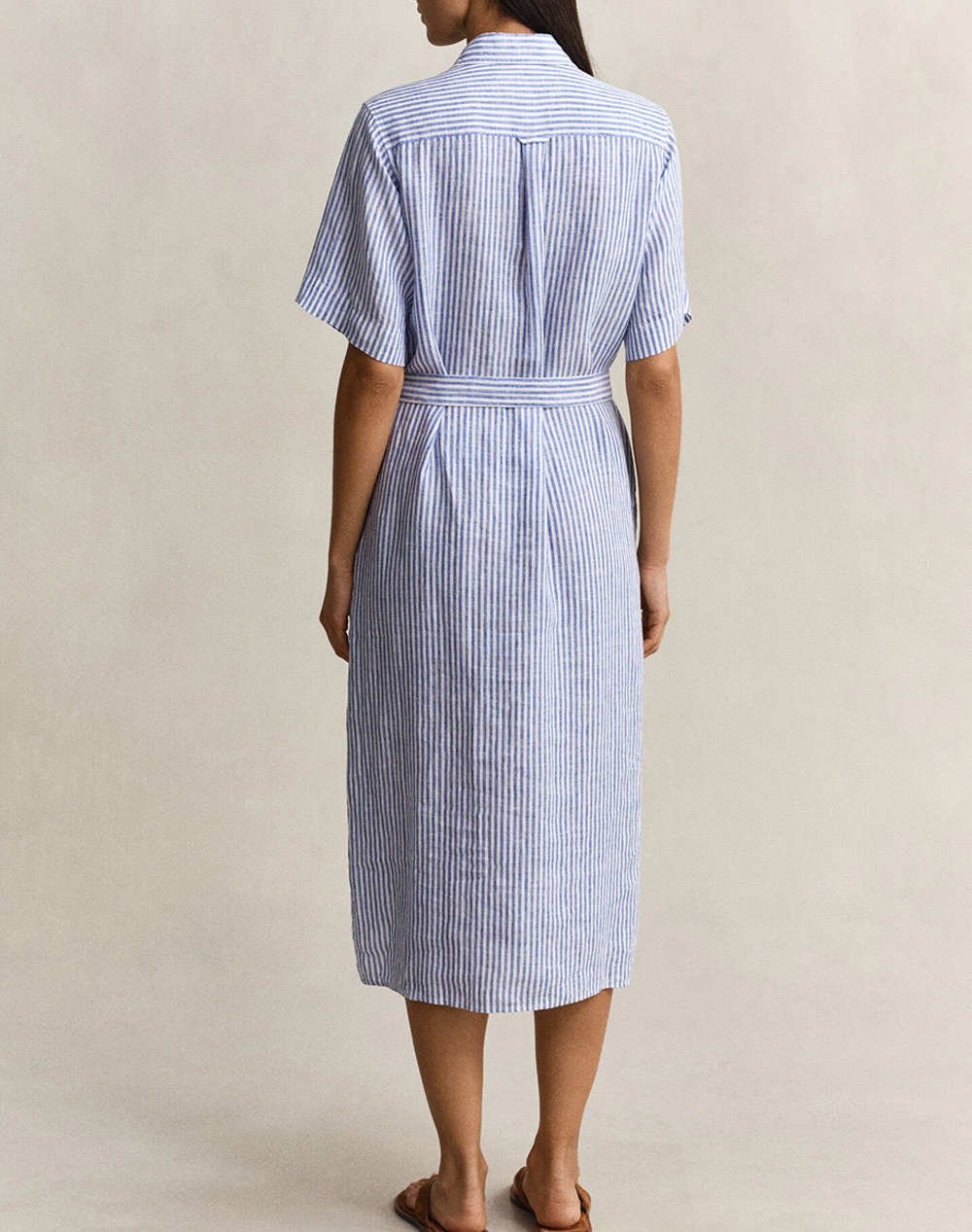 GANT GANT ΦΟΡΕΜΑ STRIPED LINEN SS SHIRT DRESS 3GW4503496-417 Blue - 2