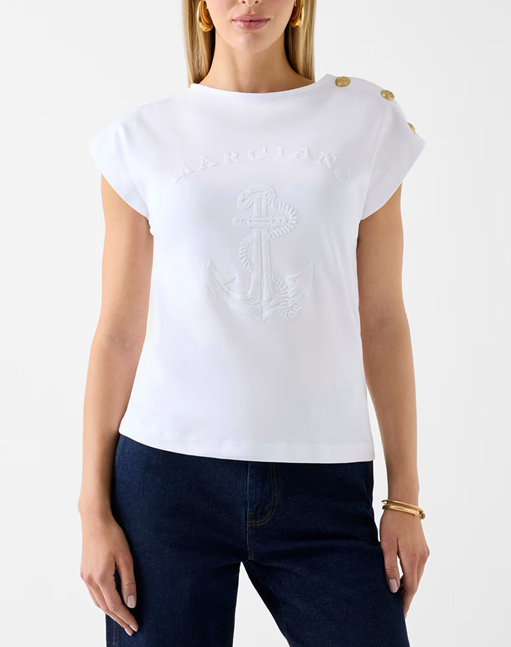 GUESS MARCIANO GUESS BY MARCIANO LYRIS SEQUINS TSHIRT ΜΠΛΟΥΖΑ ΓΥΝΑΙΚΕΙΟ 6RGI036362A-TWHT White