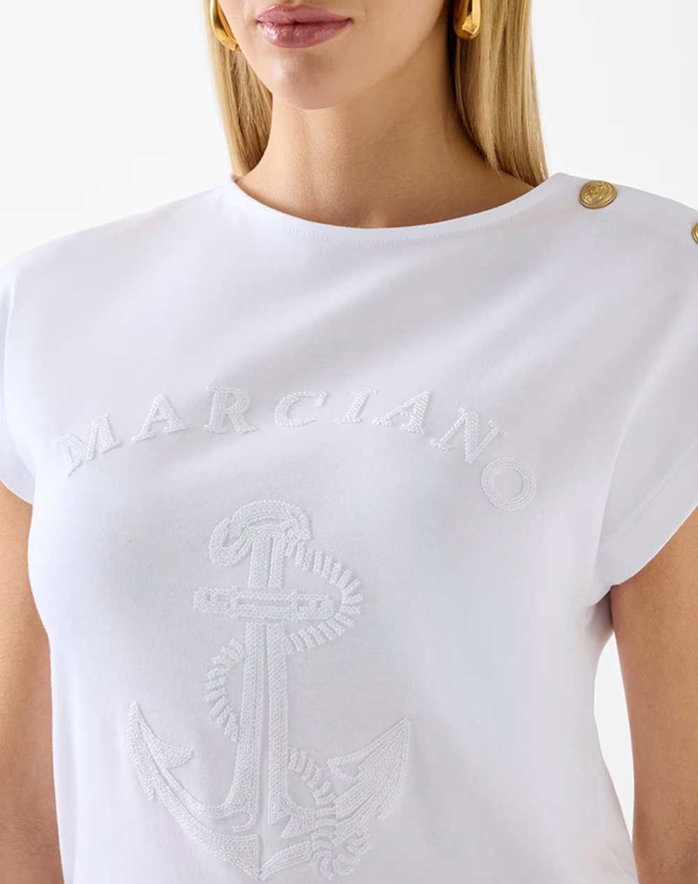 GUESS BY MARCIANO LYRIS SEQUINS TSHIRT ΜΠΛΟΥΖΑ ΓΥΝΑΙΚΕΙΟ 6RGI036362A-TWHT White φωτογραφία