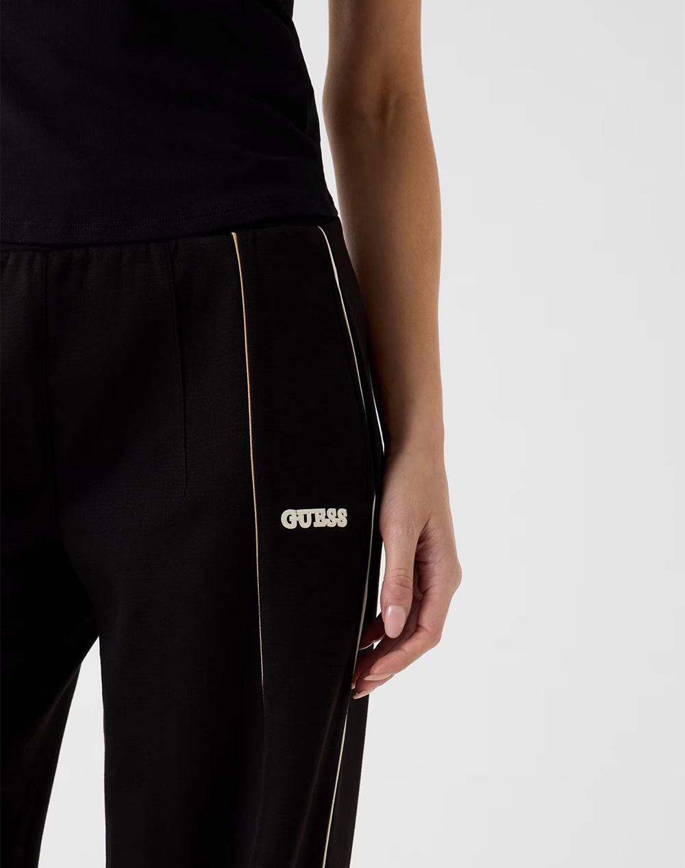 Guess Georgia Wide Leg Pants Παντελόνι Γυναικείο V6Rb00Kd852-Jblk Black Γυναικεία ρούχα παντελόνια παντελόνι Φορμας Politikos Shop Πολιτικός