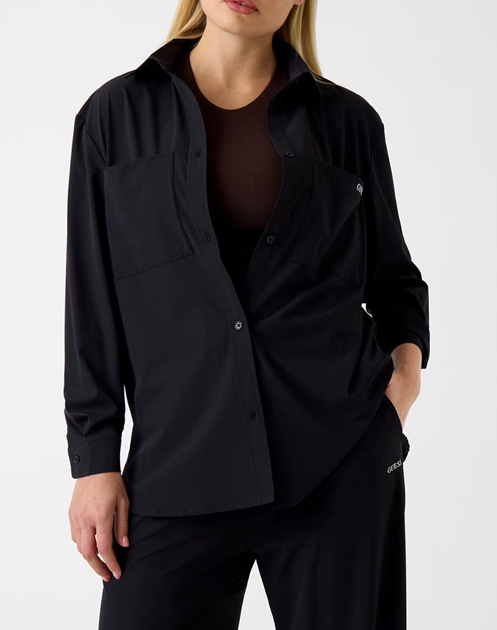 GUESS NAT SHACKET ΠΟΥΚΑΜΙΣΟ ΓΥΝΑΙΚΕΙΟ V6RH00WL232-JBLK Black