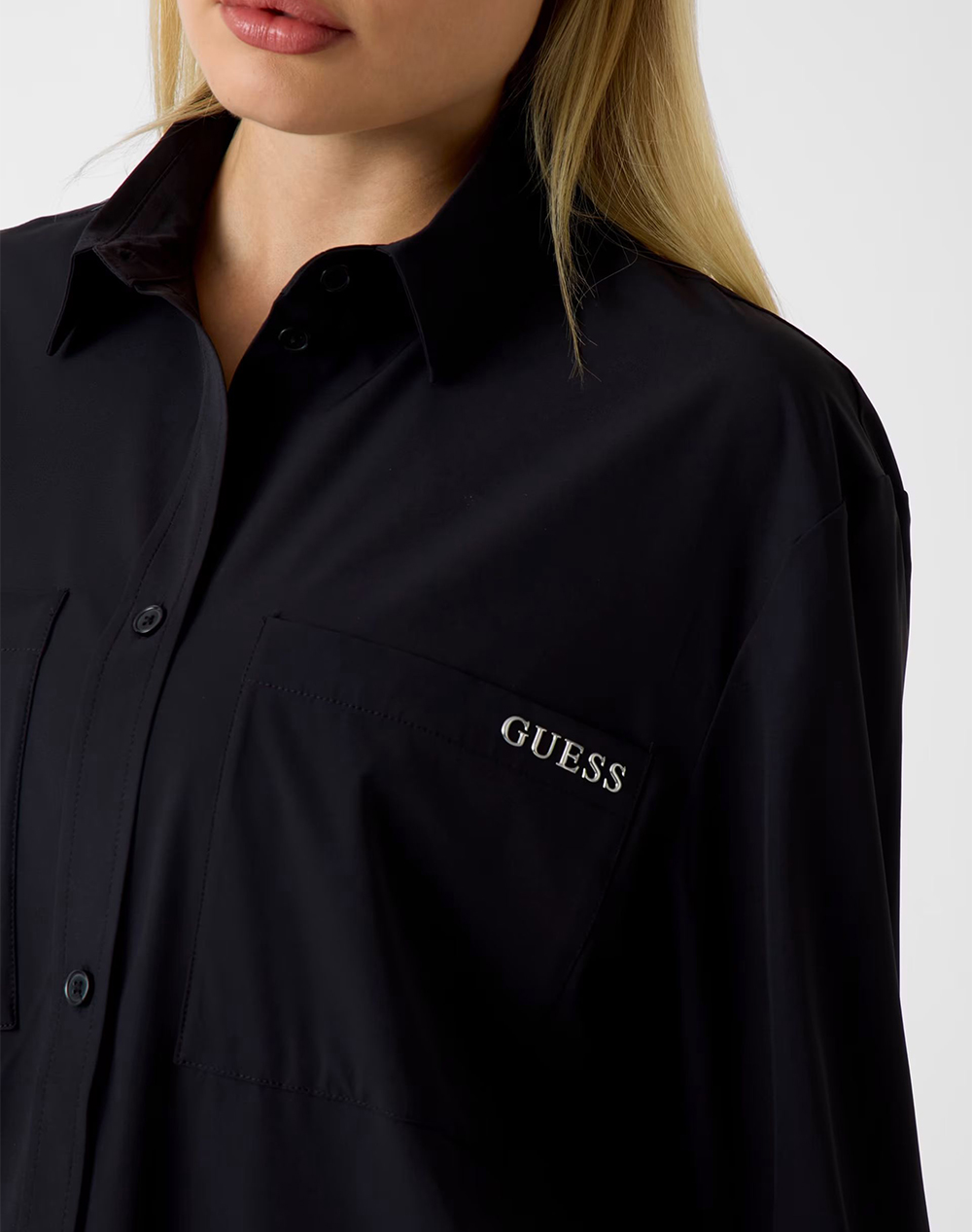 Guess Nat Shacket Πουκαμισο Γυναικείο V6Rh00Wl232-Jblk Black Γυναικεία ρούχα πουκάμισα Politikos Shop Πολιτικός