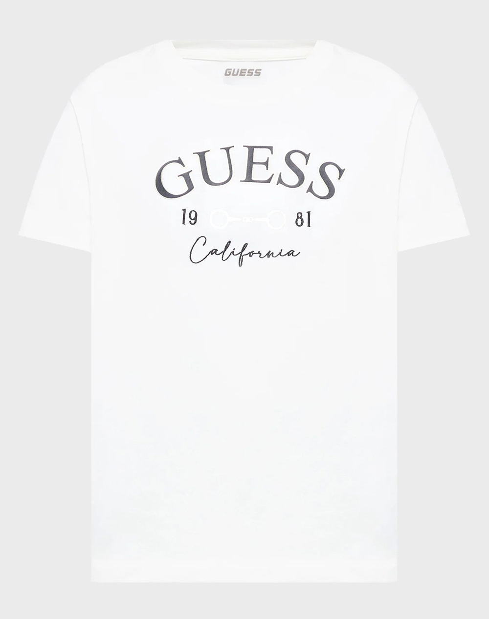 Guess Γυναικείο T-Shirt Κοντομάνικο Άσπρο Βαμβάκι Ελαστάνη