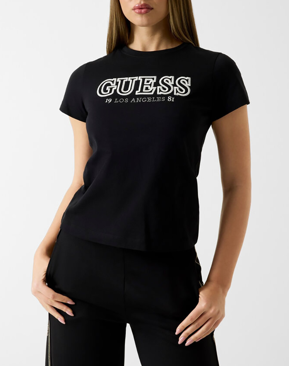 GUESS KETTY CN SS T-SHIRT ΜΠΛΟΥΖΑ ΓΥΝΑΙΚΕΙΟ V6RI10I3Z14-JBLK Black