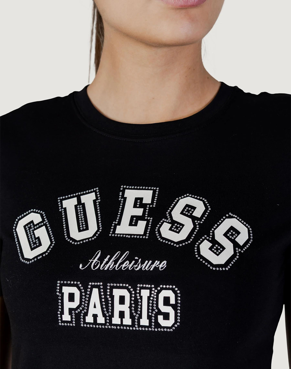 Guess Anita Cn Ss T-Shirt Μπλούζα Γυναικείο V6Ri15J1314-Jblk Black Γυναικεία ρούχα μπλούζες Τ-Shirt Politikos Shop Πολιτικός