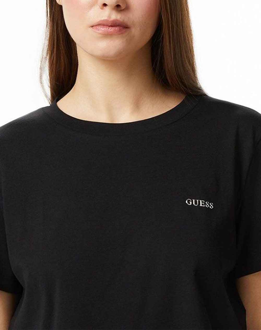 Guess Selene Ss Cn T-Shirt Μπλούζα Γυναικείο V6Gi17K2984-Jblk Black Γυναικεία ρούχα μπλούζες Τ-Shirt Politikos Shop Πολιτικός