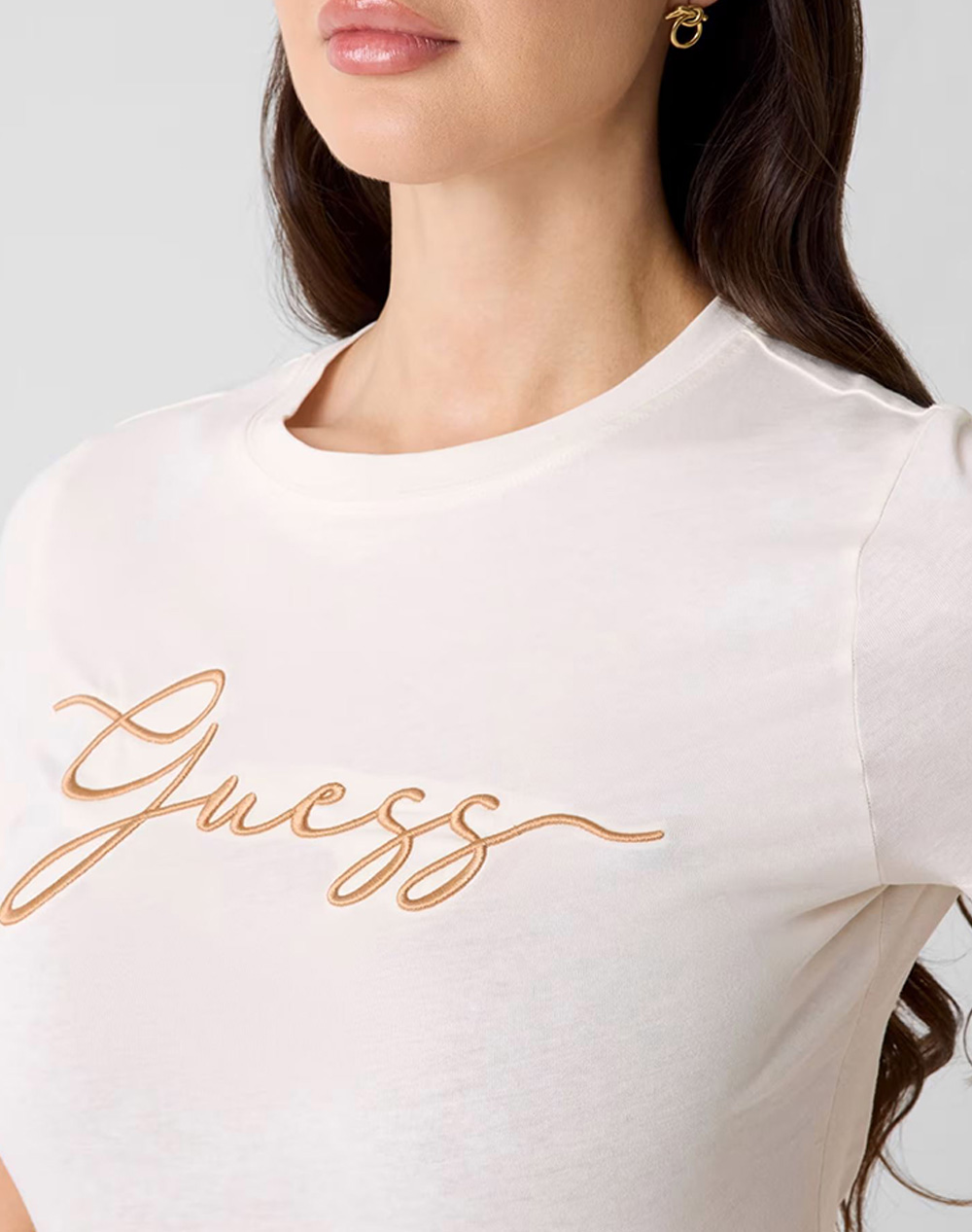 Guess Circe Ss Cn T-Shirt Μπλούζα Γυναικείο V6Gi01K2962-G1O6 Offwhite Γυναικεία ρούχα μπλούζες Τ-Shirt Politikos Shop Πολιτικός