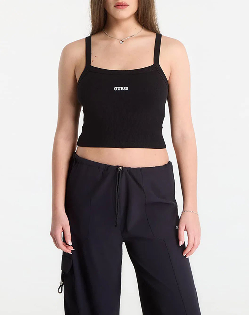 GUESS STELLA RIB TANK TOP ΜΠΛΟΥΖΑ ΓΥΝΑΙΚΕΙΟ V6GP16K3180-JBLK Black