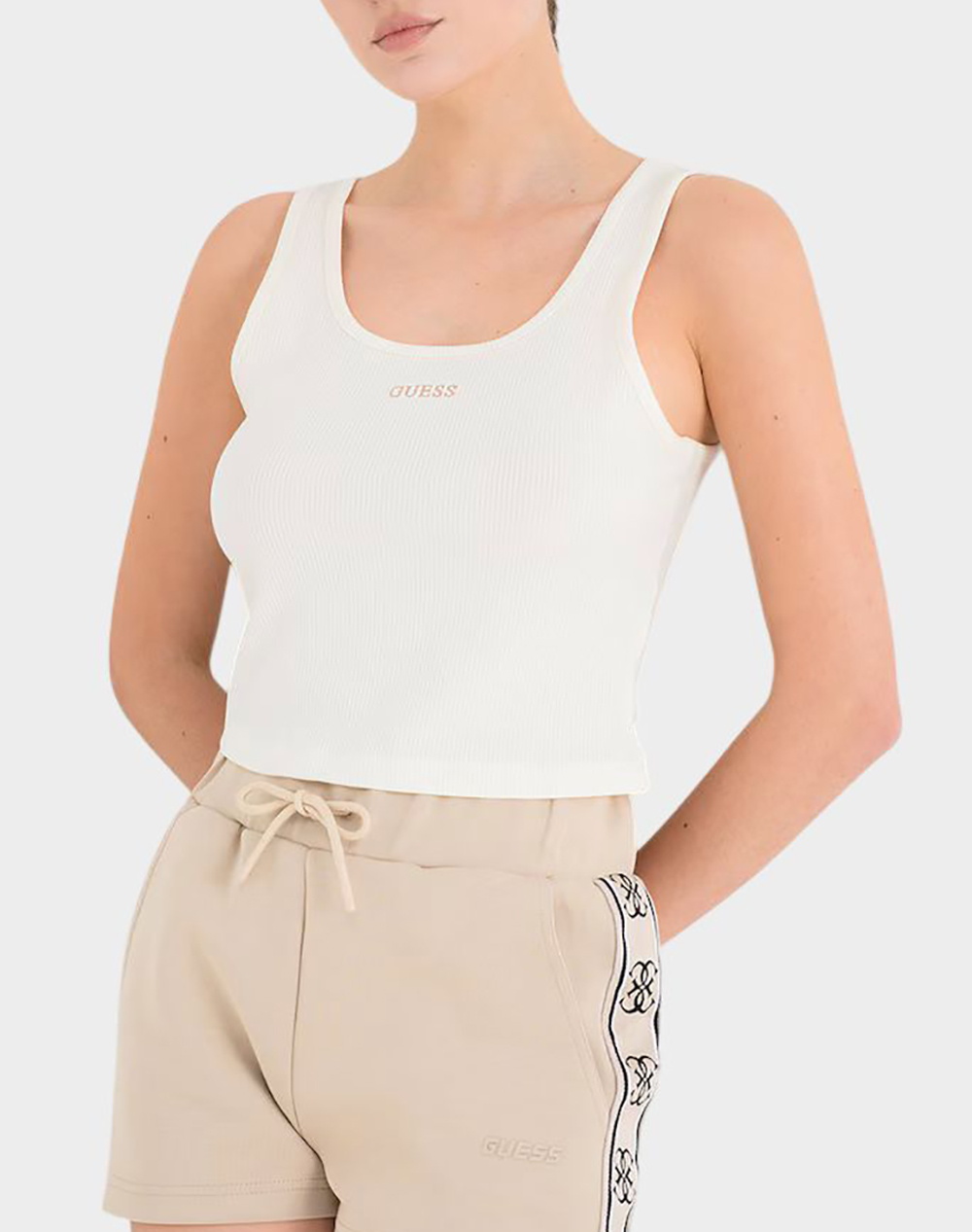 GUESS CIRCE SL RIB TANK TOP ΜΠΛΟΥΖΑ ΓΥΝΑΙΚΕΙΟ V6GP05K2970-G1O6 Ecru