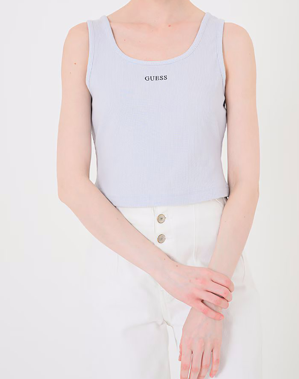 GUESS CIRCE SL RIB TANK TOP ΜΠΛΟΥΖΑ ΓΥΝΑΙΚΕΙΟ V6GP05K2970-A730 LightBlue