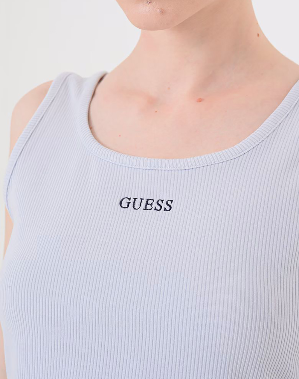 Guess Circe Sl Rib Tank Top Μπλούζα Γυναικείο V6Gp05K2970-A730 Lightblue Γυναικεία ρούχα μπλούζες Τοπ Κορμακια Politikos Shop Πολιτικός