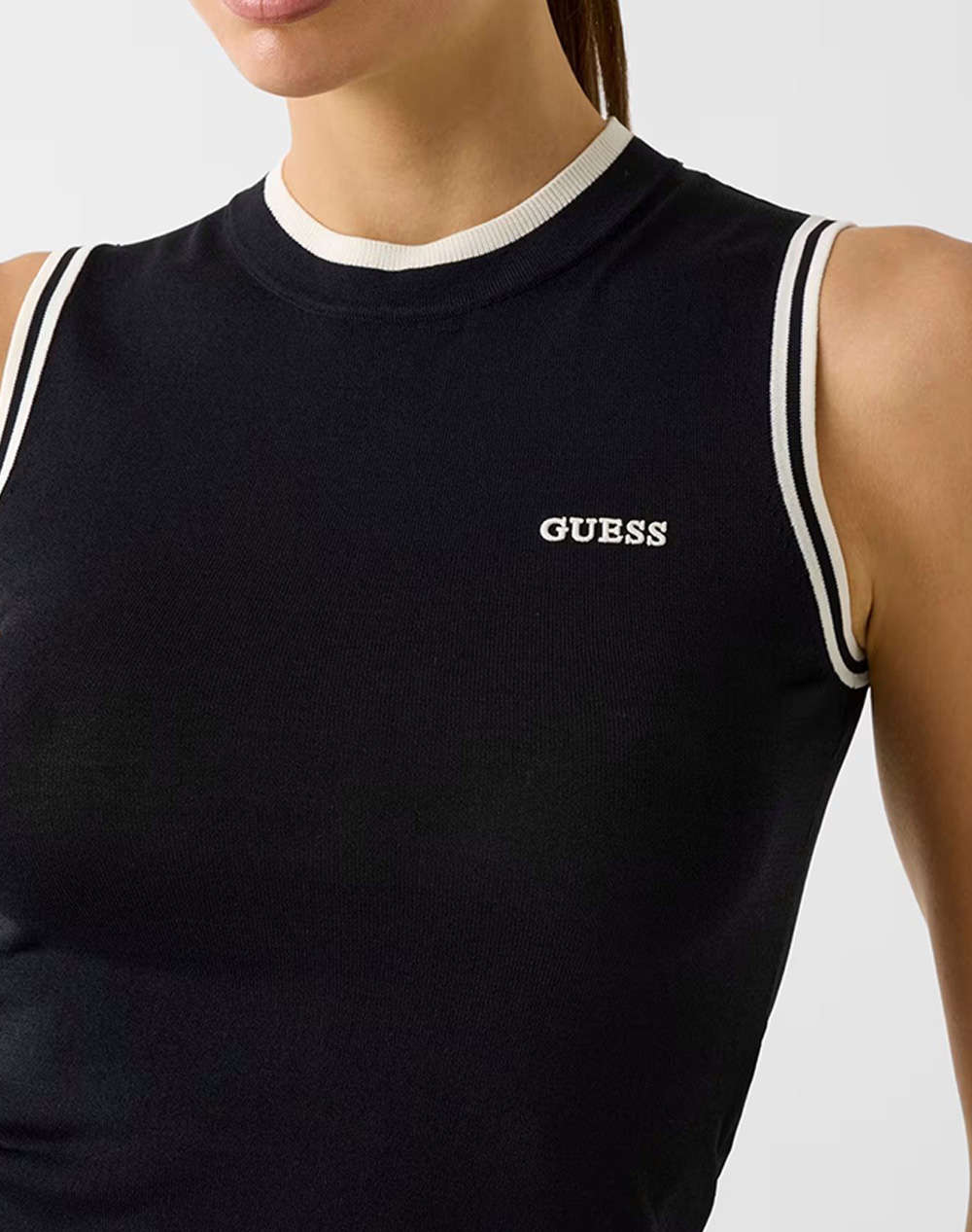 Guess Gabry Cn Sl Top Swtr Φούτερ Γυναικείο V6Gr02Z0723-Jblk Black Γυναικεία ρούχα μπλούζες Τοπ Κορμακια Politikos Shop Πολιτικός