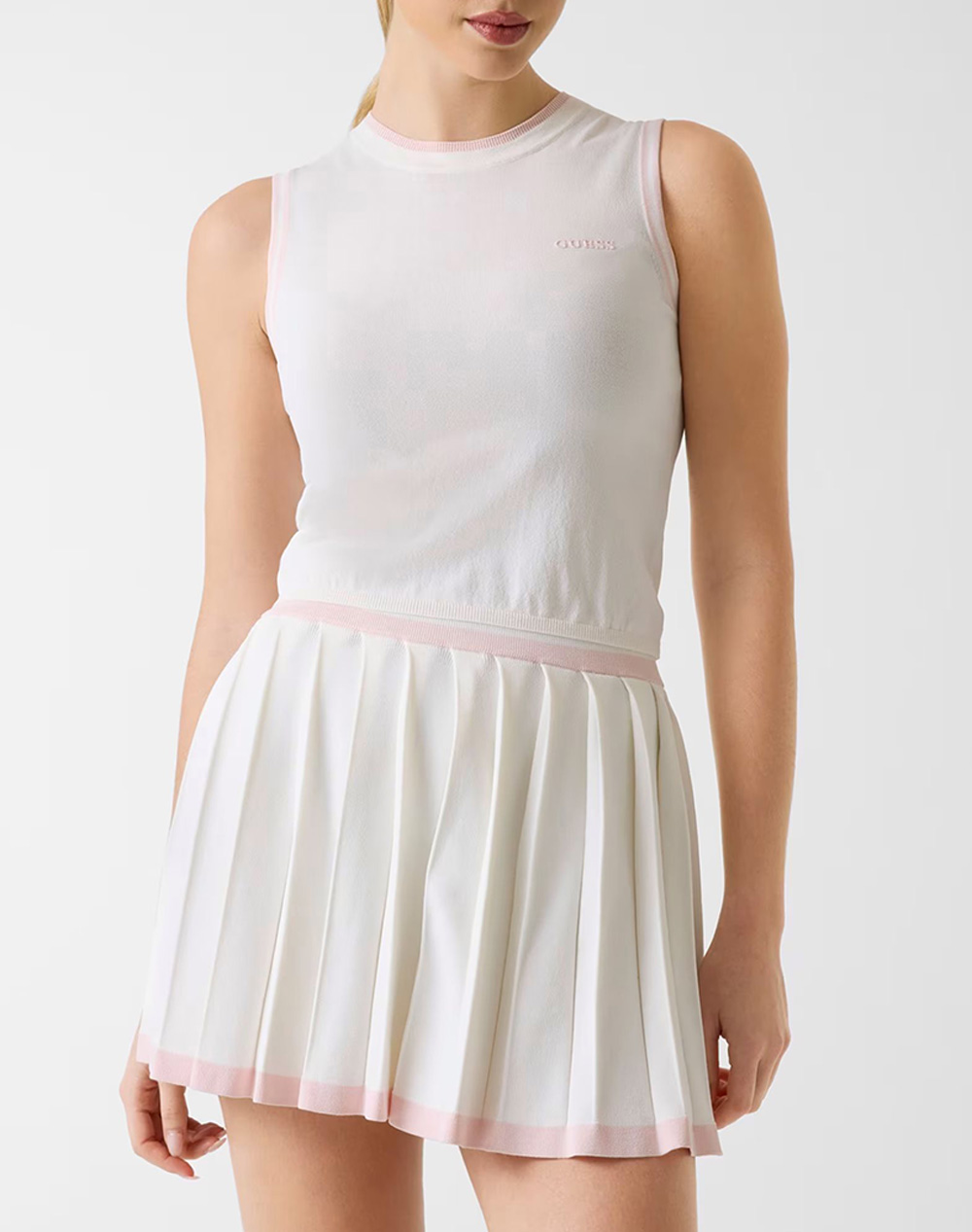 Guess Gabry Cn Sl Top Swtr Φούτερ Γυναικείο V6Gr02Z0723-A10F Offwhite Γυναικεία ρούχα μπλούζες Τοπ Κορμακια Politikos Shop Πολιτικός