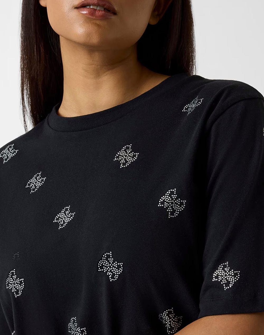 Guess Silvy 4G Ss Cn T-Shirt Μπλούζα Γυναικείο V6Gi18K2985-Jblk Black Γυναικεία ρούχα μπλούζες Τ-Shirt Politikos Shop Πολιτικός