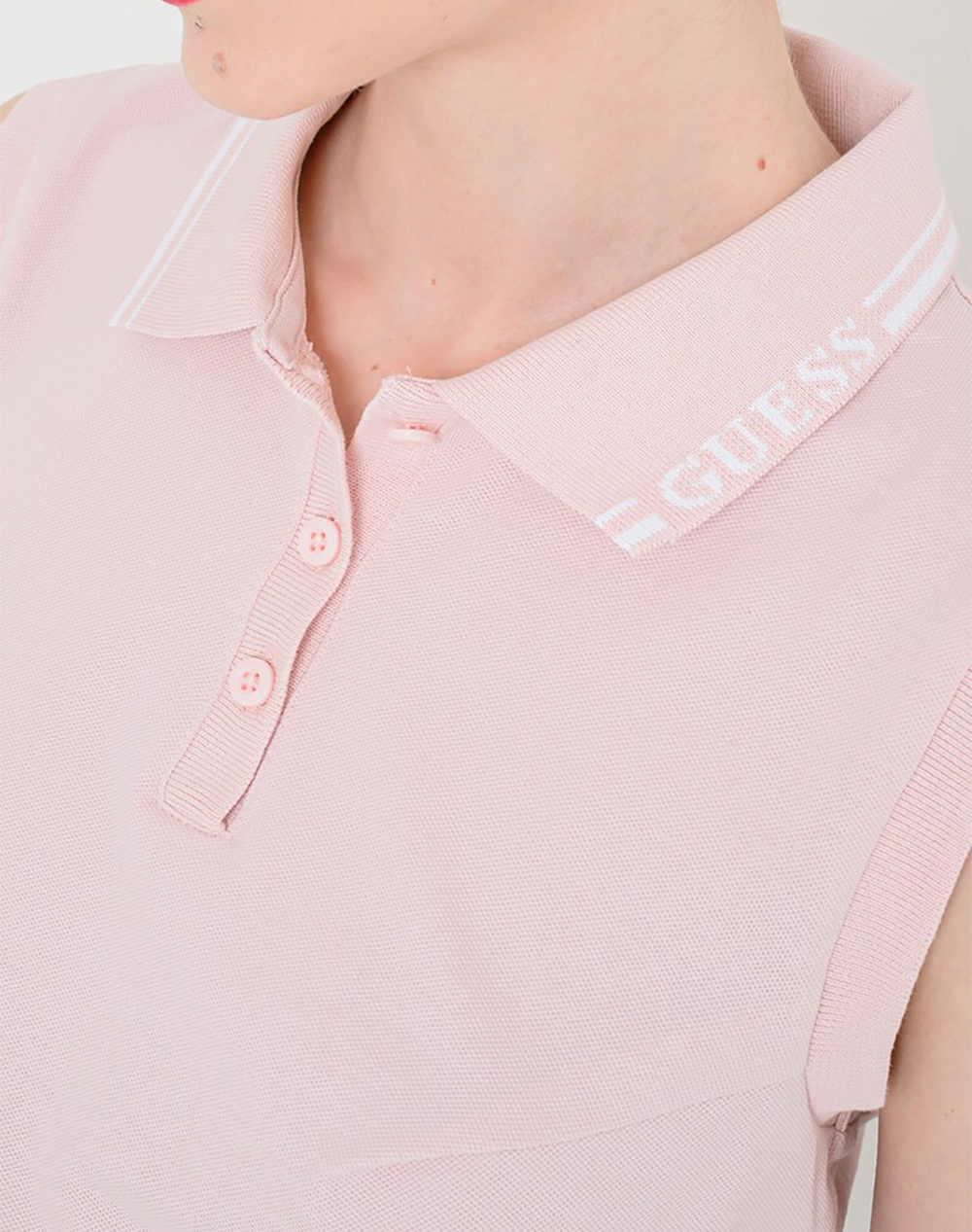 Guess Sarah Sleeveless Polo Μπλούζα Γυναικείο V6Gp03K2958-G67B Lightpink Γυναικεία ρούχα μπλούζες Politikos Shop Πολιτικός