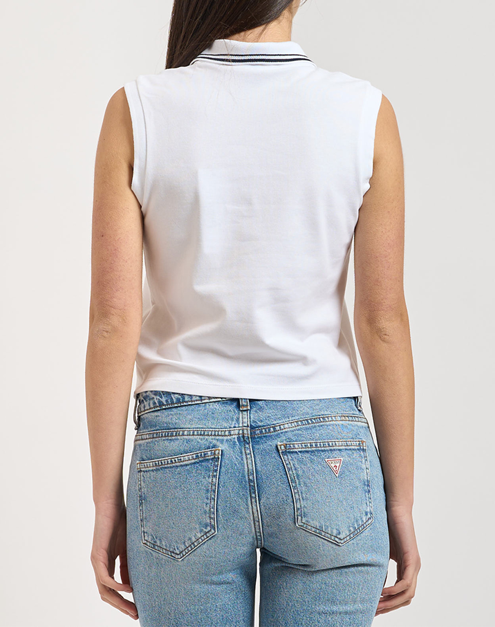 GUESS GUESS SARAH SLEEVELESS POLO ΜΠΛΟΥΖΑ ΓΥΝΑΙΚΕΙΟ V6GP03K2958-G011 White - 2