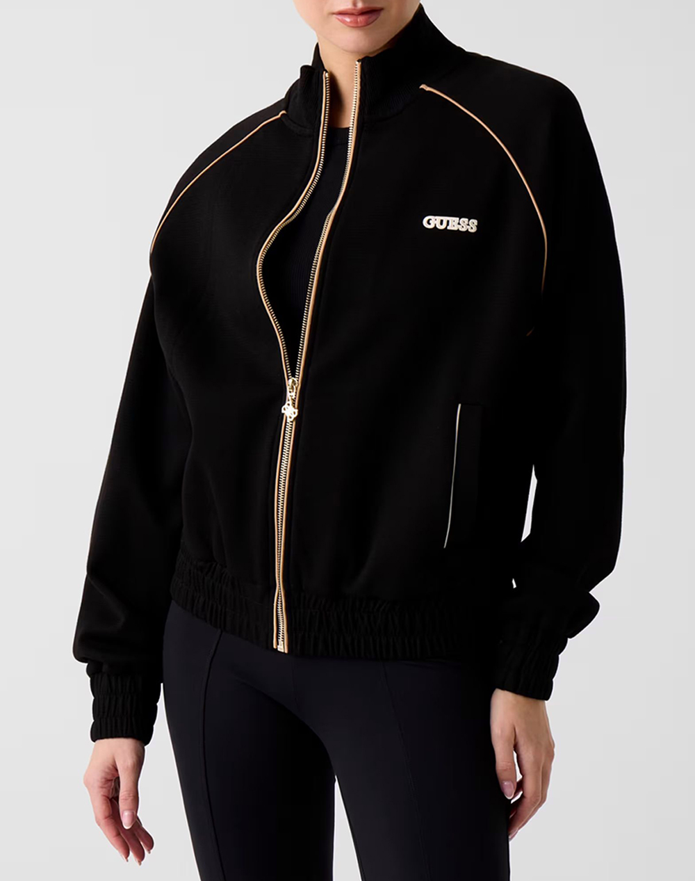 GUESS GEORGIA HIGH NECK FULL-ZIP SWE ΦΟΥΤΕΡ ΓΥΝΑΙΚΕΙΟ V6RQ00KD852-JBLK Black