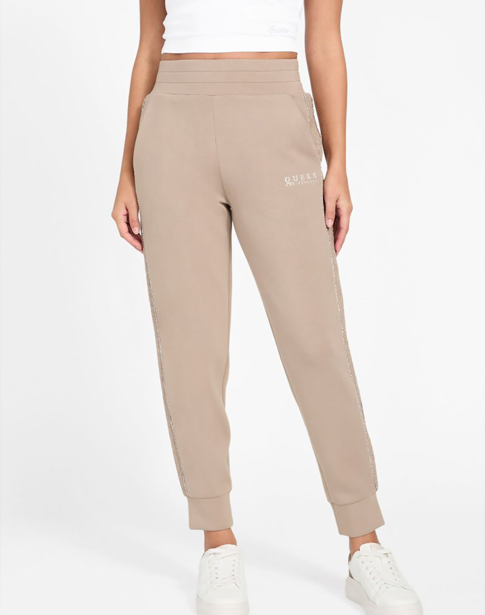 GUESS NEW VICTOIRE SCUBA PANT ΠΑΝΤΕΛΟΝΙ ΓΥΝΑΙΚΕΙΟ W6RB45KBYE2-A10L Biege