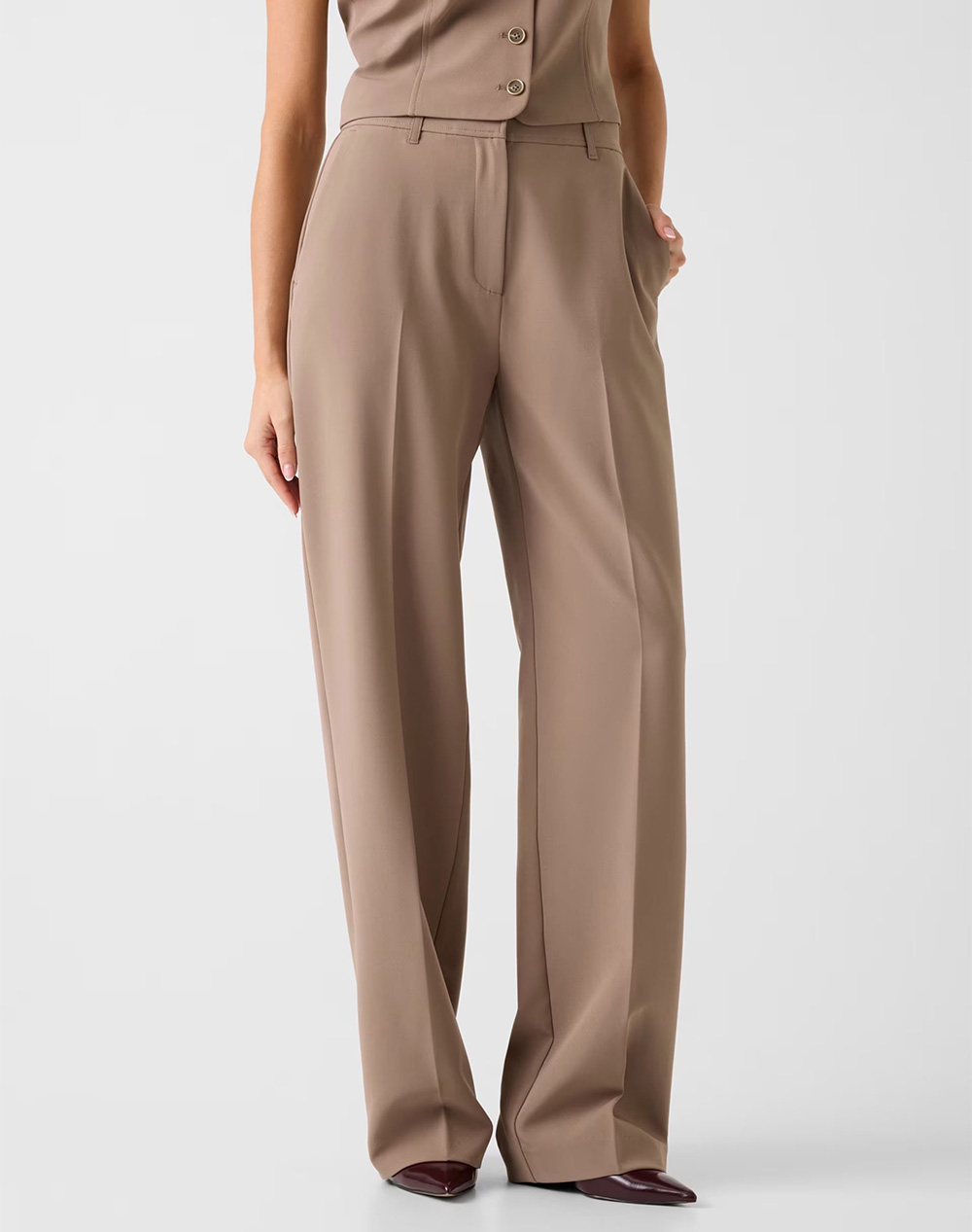 GUESS NAUSICA WIDE LEG PANT ΠΑΝΤΕΛΟΝΙ ΓΥΝΑΙΚΕΙΟ W6RB02WH9Y2-G1EC SandyBrown