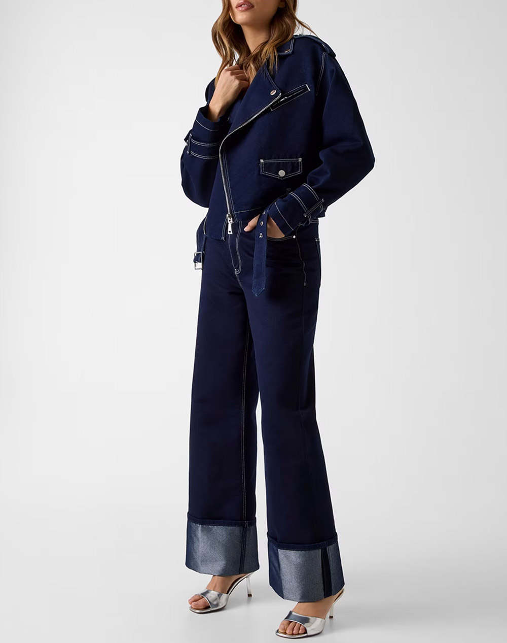 Guess Roll Up Pant Παντελόνι Γυναικείο W6Ra3Gd6911-Mnki Denimblue Γυναικεία ρούχα παντελόνια Jean 5P Cargo Politikos Shop Πολιτικός