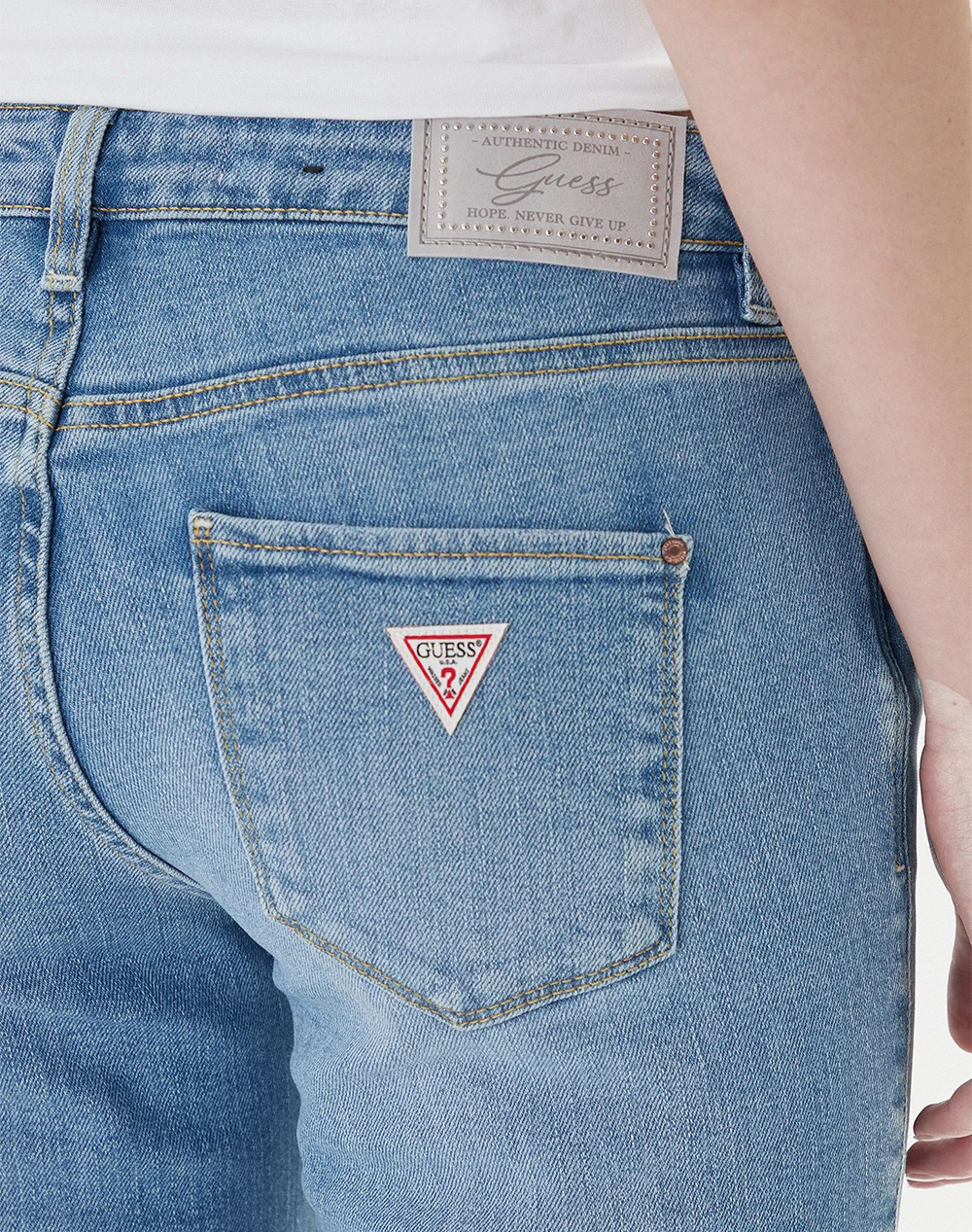 Guess Sexy Straight Παντελόνι Γυναικείο W6Ra15D6882-Sfwh Denimlightblue Γυναικεία ρούχα παντελόνια Jean 5P Cargo Politikos Shop Πολιτικός