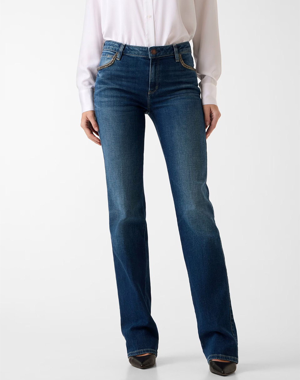 Guess Γυναικείο Τζιν Παντελόνι Τζιν Μπλε Βαμβάκι Πολυεστέρας Ελαστάνη