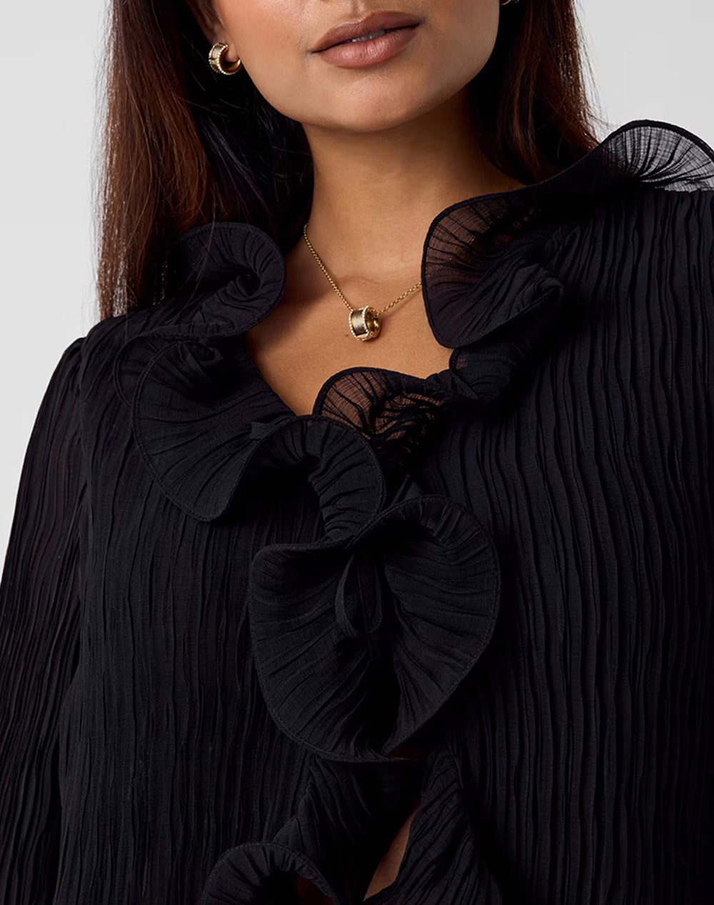 Guess Ls Faye Top Πουκαμισο Γυναικείο W6Rh31Wi342-Jblk Black Γυναικεία ρούχα πουκάμισα Politikos Shop Πολιτικός