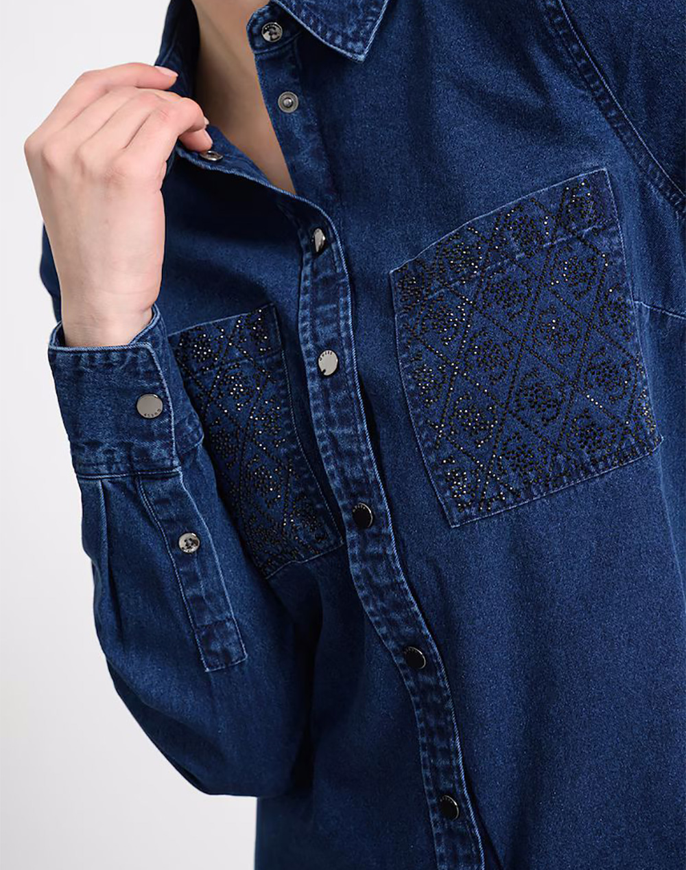 Guess Monique Shirt Πουκαμισο Γυναικείο W6Rh82D6841-Skm1 Denimblue Γυναικεία ρούχα πουκάμισα Politikos Shop Πολιτικός