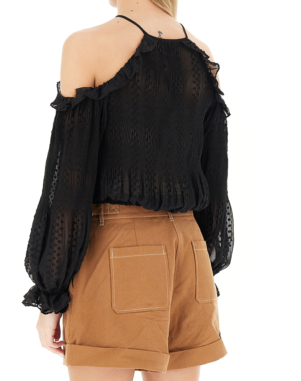 GUESS LS EMILIA COLD SHLDR TOP ΠΟΥΚΑΜΙΣΟ ΓΥΝΑΙΚΕΙΟ W6GH61W2041-JBLK Black