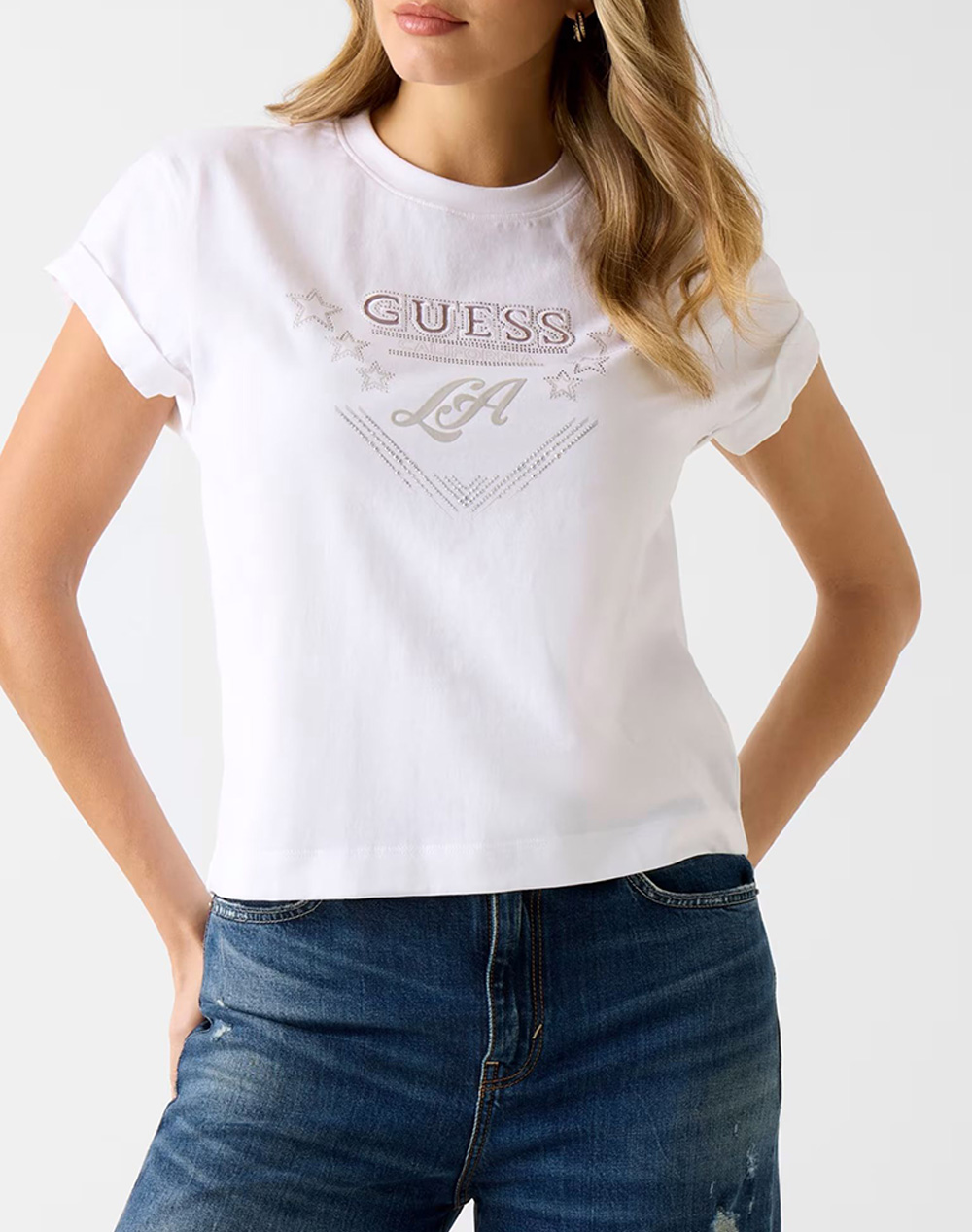 GUESS SS CN LA STARS TEE ΜΠΛΟΥΖΑ ΓΥΝΑΙΚΕΙΟ W6RI30I3Z14-G011 White