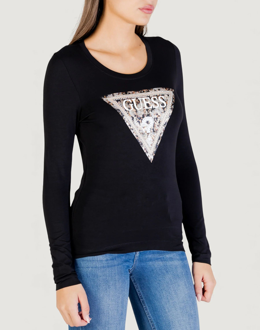 GUESS LS CN LEO TRIANGLE TEE ΜΠΛΟΥΖΑ ΓΥΝΑΙΚΕΙΟ W6RI33J1314-JBLK Black