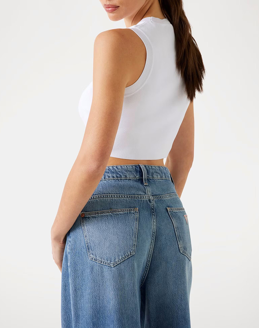 Women's Sleeveless Tops Guess White