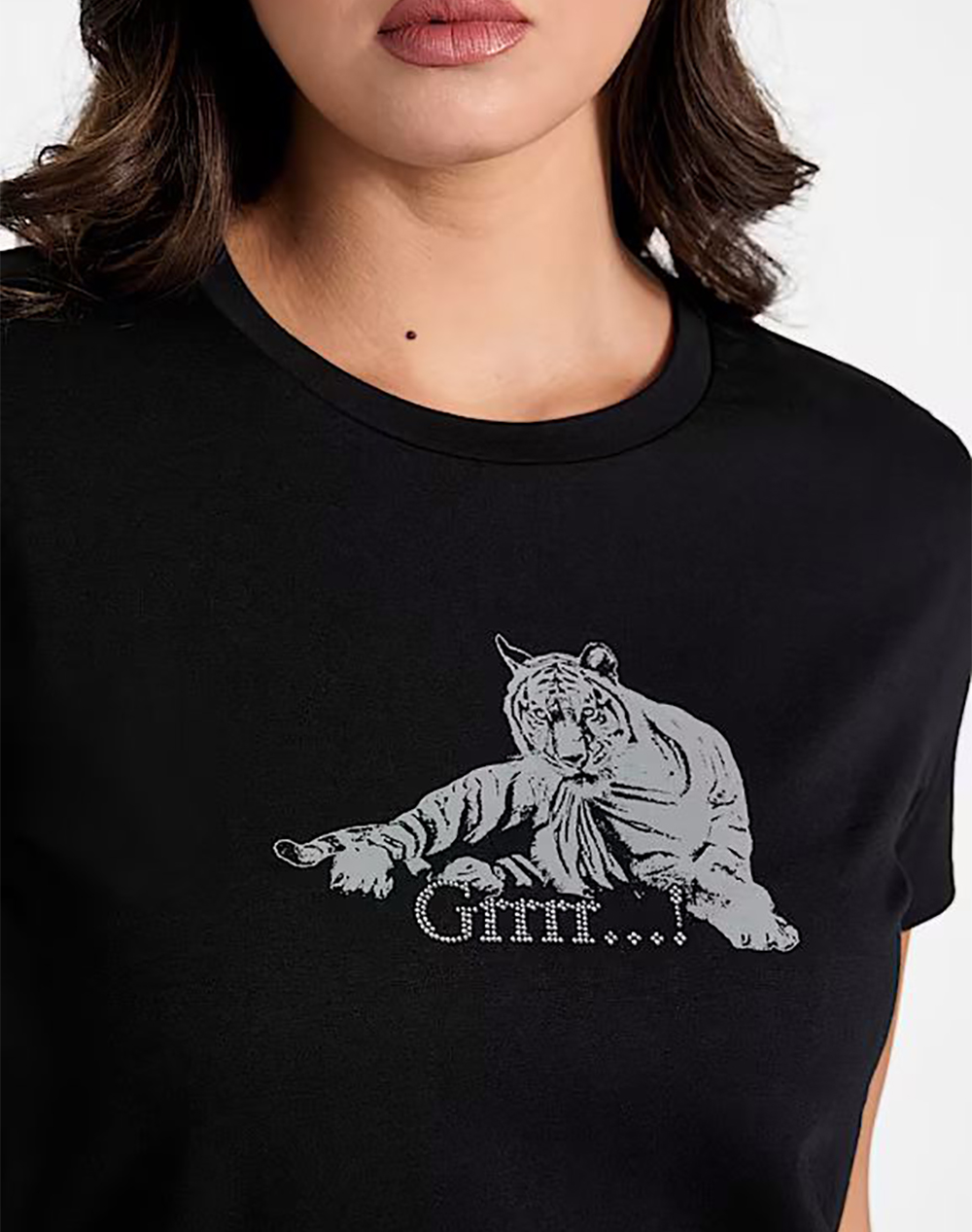 Guess Ss Grrrr R5 Tee Μπλούζα Γυναικείο W6Ri48K49A1-Jblk Black Γυναικεία ρούχα μπλούζες Τ-Shirt Politikos Shop Πολιτικός