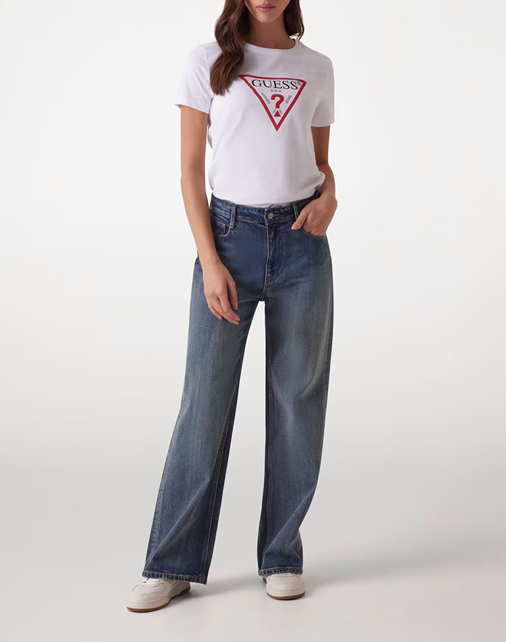 Guess Ss Cn Original Tee Μπλούζα Γυναικείο W1Yi1Bi3Z14-G011 White Γυναικεία ρούχα μπλούζες Τ-Shirt Politikos Shop Πολιτικός