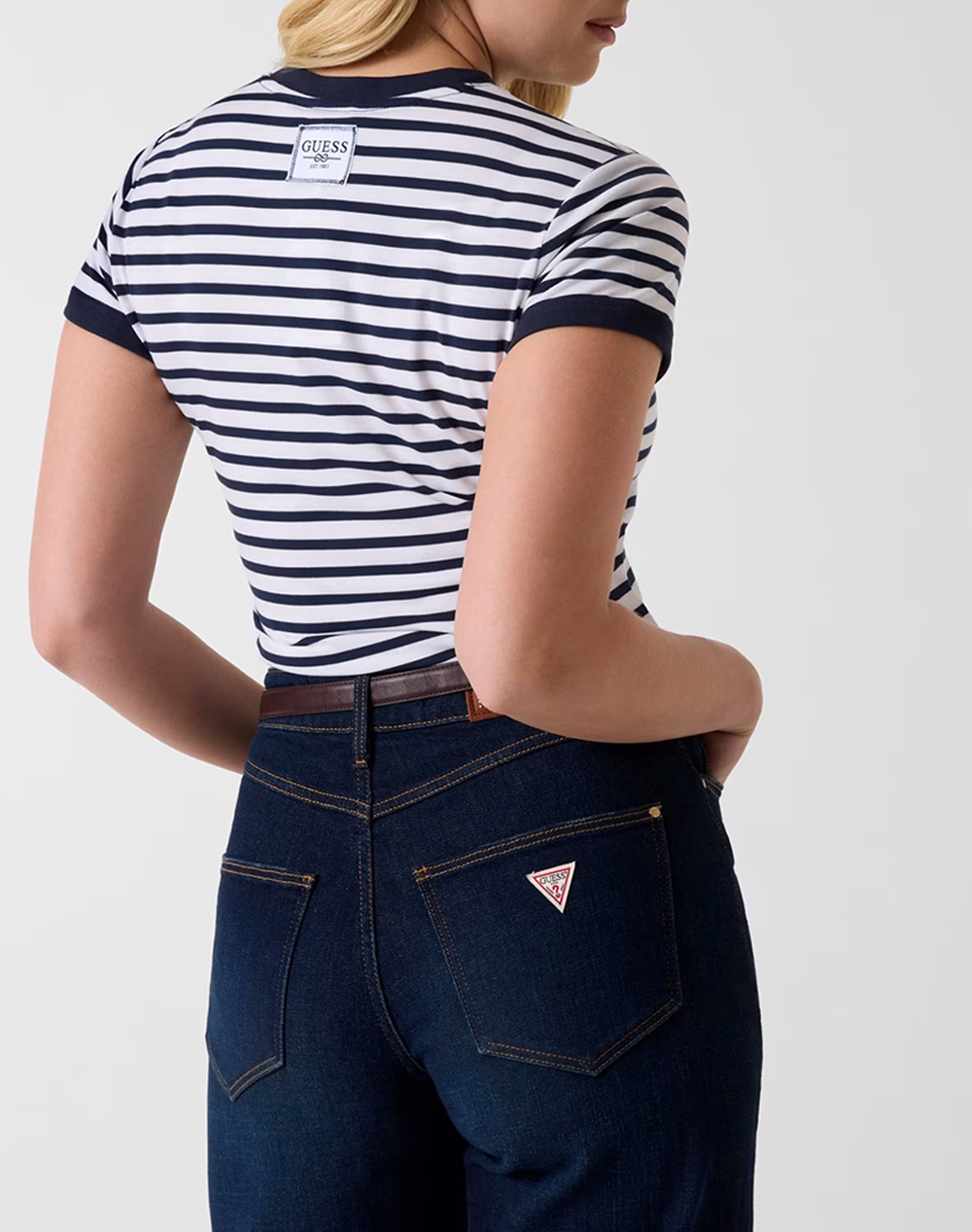 GUESS SS CN STRIPED MINI 4G LOGO TEE ΜΠΛΟΥΖΑ ΓΥΝΑΙΚΕΙΟ W6GI18K3040-SM1L Multi