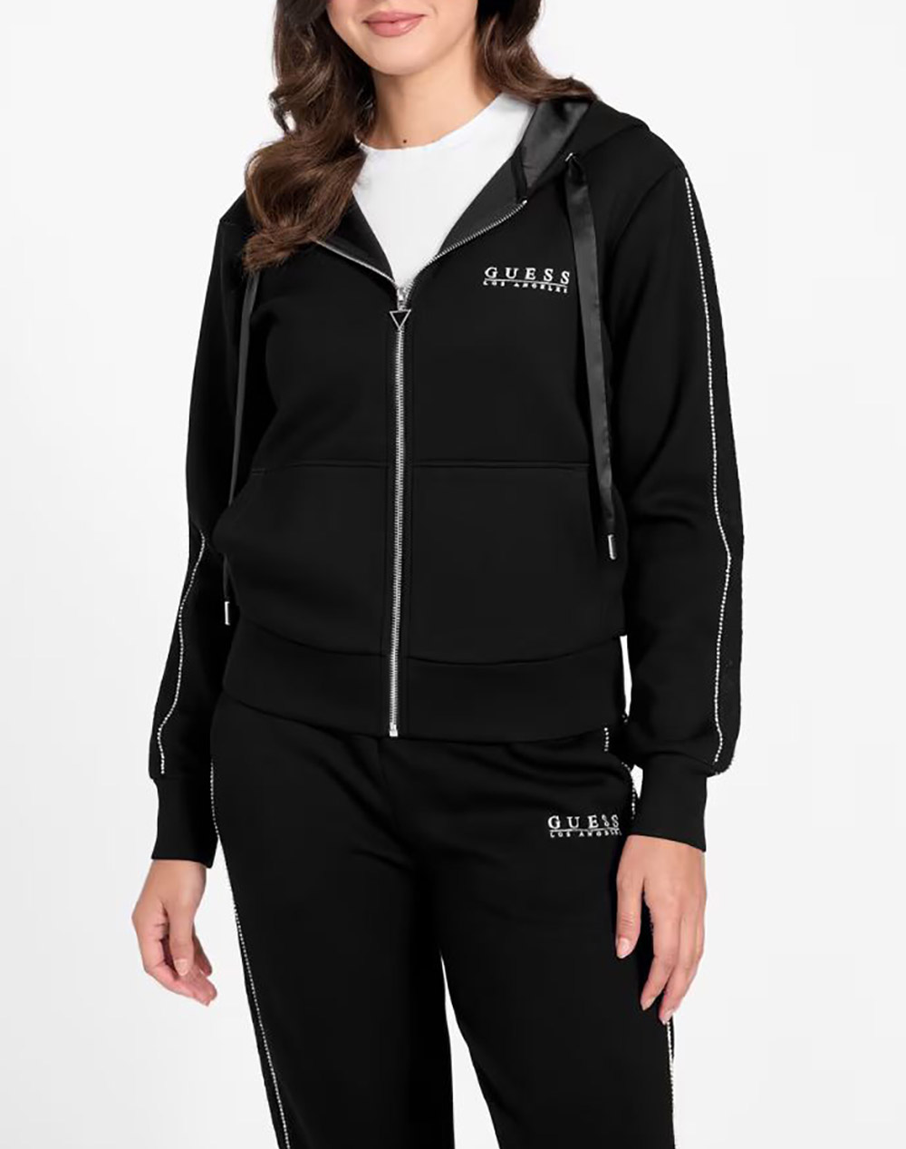 GUESS NEW HOODED SCUBA SWEATSHIRT ΦΟΥΤΕΡ ΓΥΝΑΙΚΕΙΟ W6RQ12KBYE2-JBLK Black