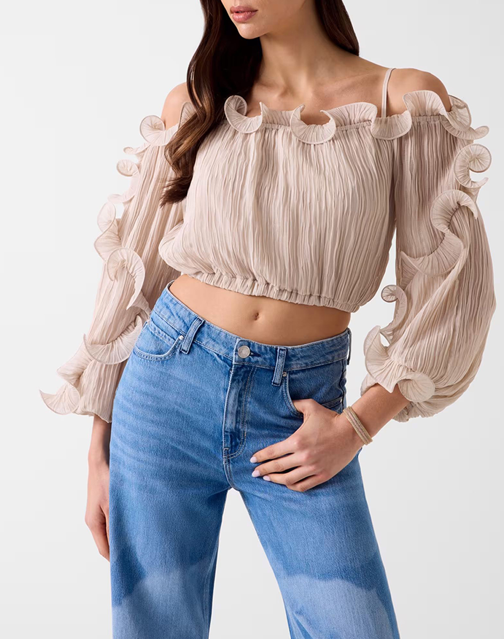 GUESS LS GABRIELLA TOP ΠΟΥΚΑΜΙΣΟ ΓΥΝΑΙΚΕΙΟ W6RH29WI342-F1PV Biege