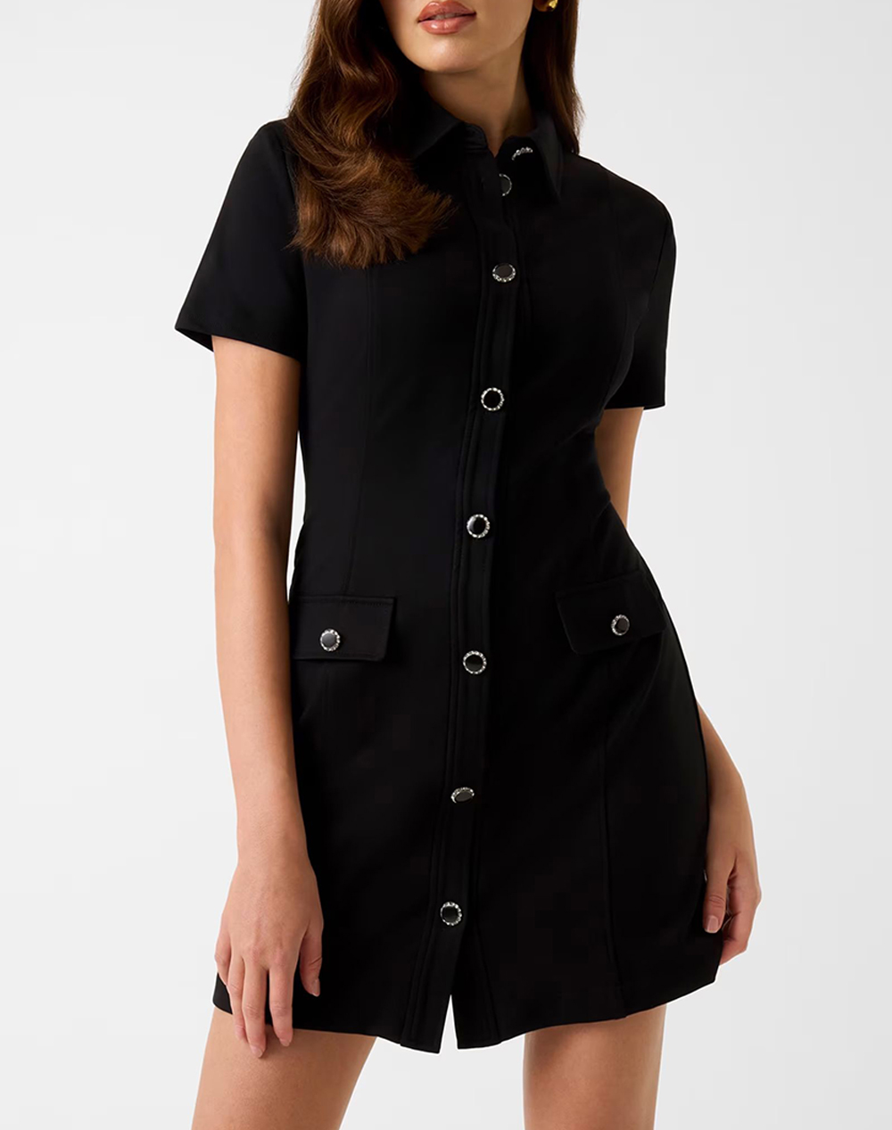 GUESS SS OLGA CHEMISIER MINI DRESS ΦΟΡΕΜΑ ΓΥΝΑΙΚΕΙΟ W6RK34KCMU2-JBLK Black