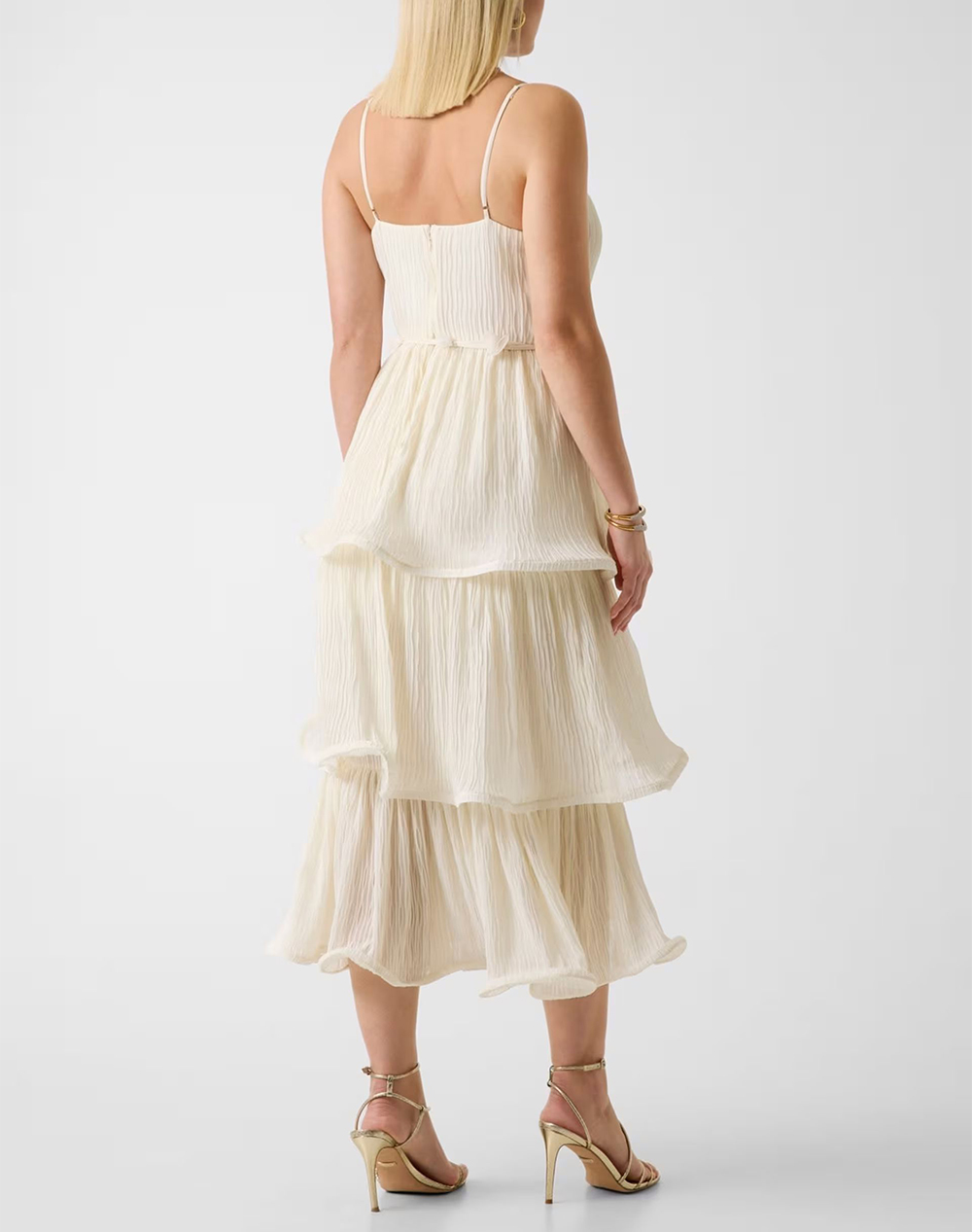 GUESS GUESS SL ALESSIA TIERED DRESS ΦΟΡΕΜΑ ΓΥΝΑΙΚΕΙΟ W6GKAGW2584-G1O6 OffWhite - 2