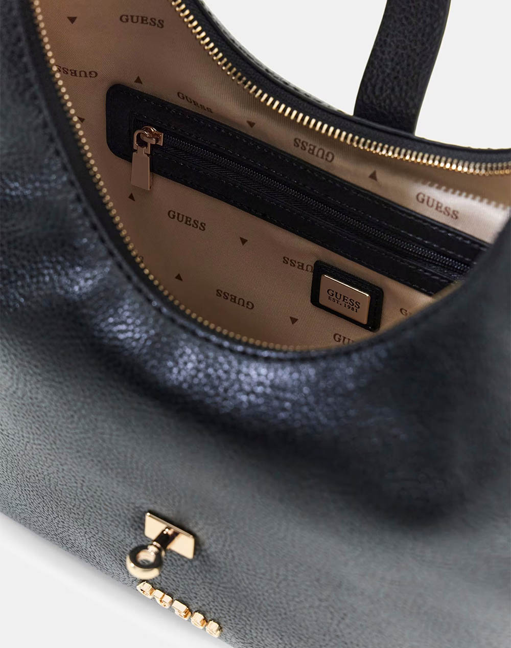 Guess Brooke Hobo Τσάντα Γυναικείο Hwbg9897020-Bla Black Γυναικεία αξεσουάρ τσάντες Politikos Shop Πολιτικός