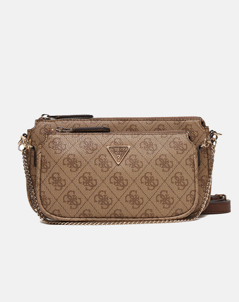 GUESS NOELLE II DBL POUCH CROSSBODY ΤΣΑΝΤΑ ΓΥΝΑΙΚΕΙΟ HWBG9672710-LGW Brown