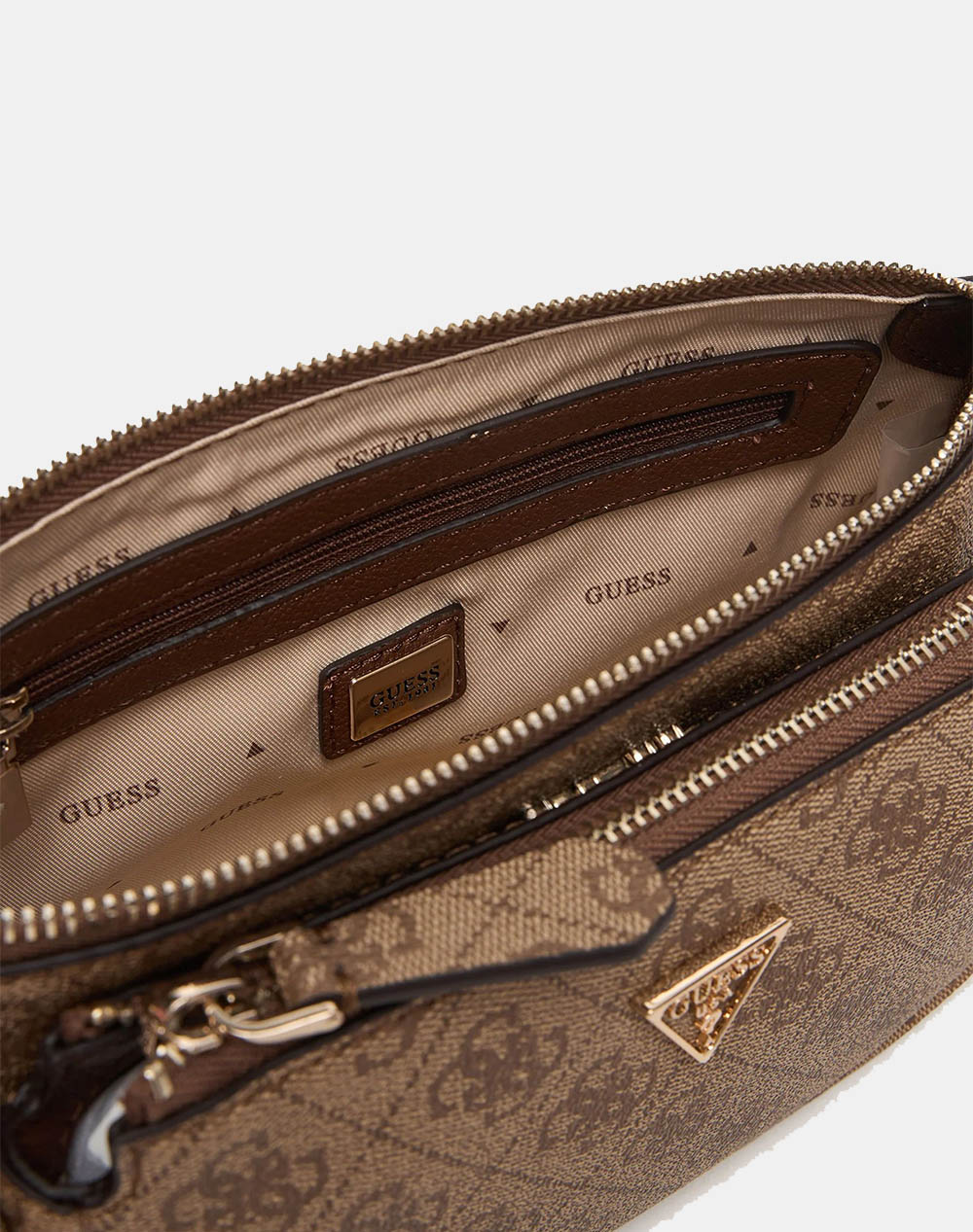 Guess Noelle Ii Dbl Pouch Crossbody Τσάντα Γυναικείο Hwbg9672710-Lgw Brown Γυναικεία αξεσουάρ τσάντες Politikos Shop Πολιτικός